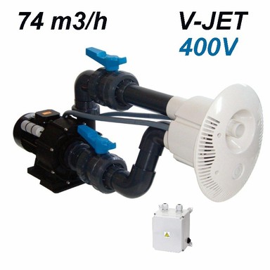 Protiprúd V-JET 74 m3/h 400V - Ø75  Komplet