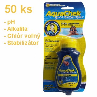 AquaChek 4v1 testovacie prúžky 50 ks