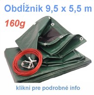 Krycia plachta tažká - 160g/m² - obdĺžnik 9,5x5,5m