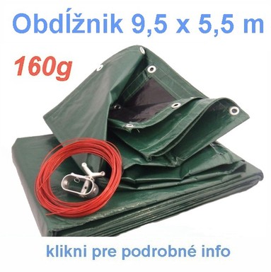 Krycia plachta tažká - 160g/m² - obdĺžnik 9,5x5,5m