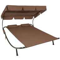 TOP Design - Záhradné ležadlo pre dve osoby LUX -  tmavo hnedá