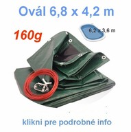 Krycia plachta tažká - 160g/m² - Ovál 6,8x4,2m
