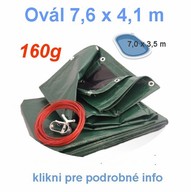 Krycia plachta tažká - 160g/m² - Ovál 7,6x4,1m