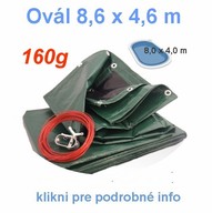 Krycia plachta tažká - 160g/m² - Ovál 8,6x4,6m
