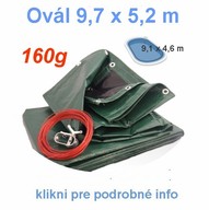 Krycia plachta tažká - 160g/m² - Ovál 9,7x5,2m